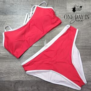 CharmLeaks High Cut Crop Bikini Swimsuit Size L